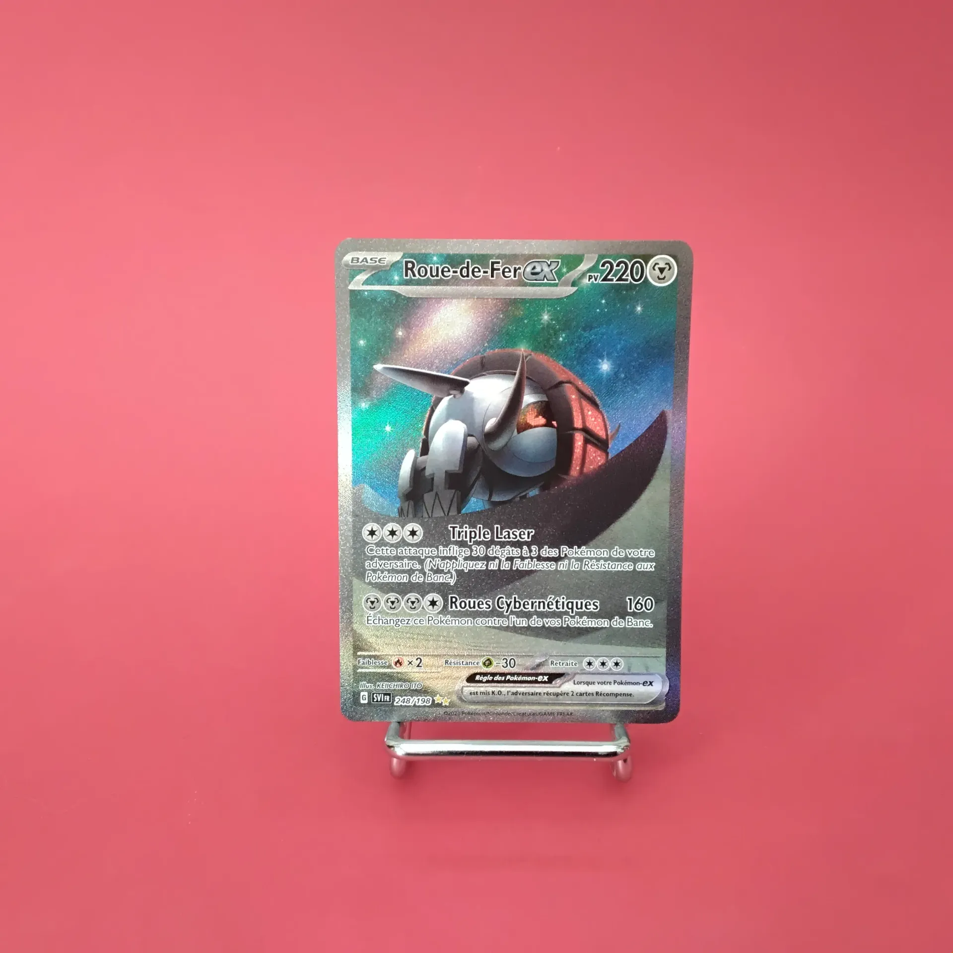 Carte Pokemon Roue de Fer  EX 248/198 EV01 Ecarlate et Violet - Alternative Art (Secret) - État Near Mint (FR)