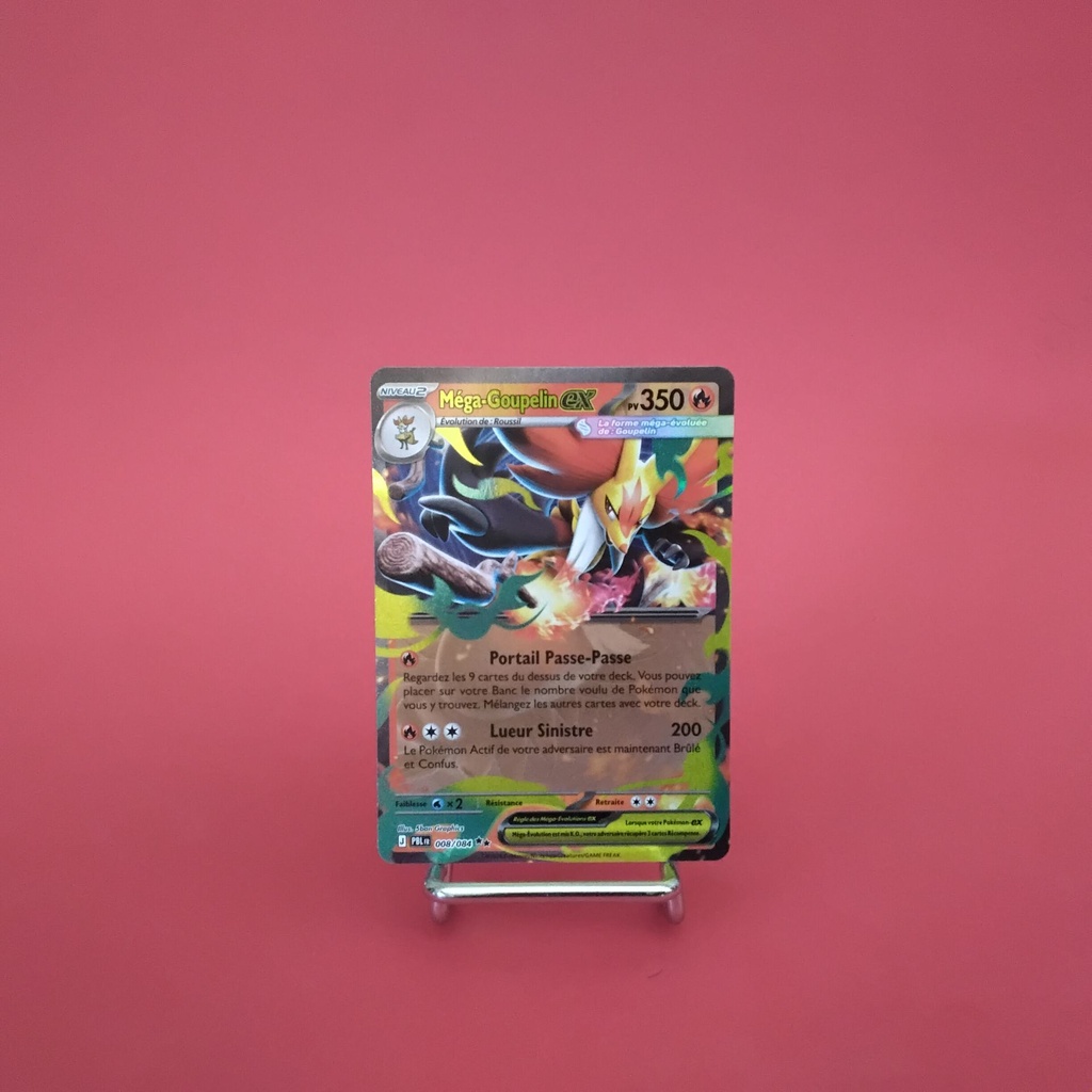 Carte Pokemon Méga-Goupelin EX 008/084 - ME 05- Nuit Noire - État Near Mint- (FR)