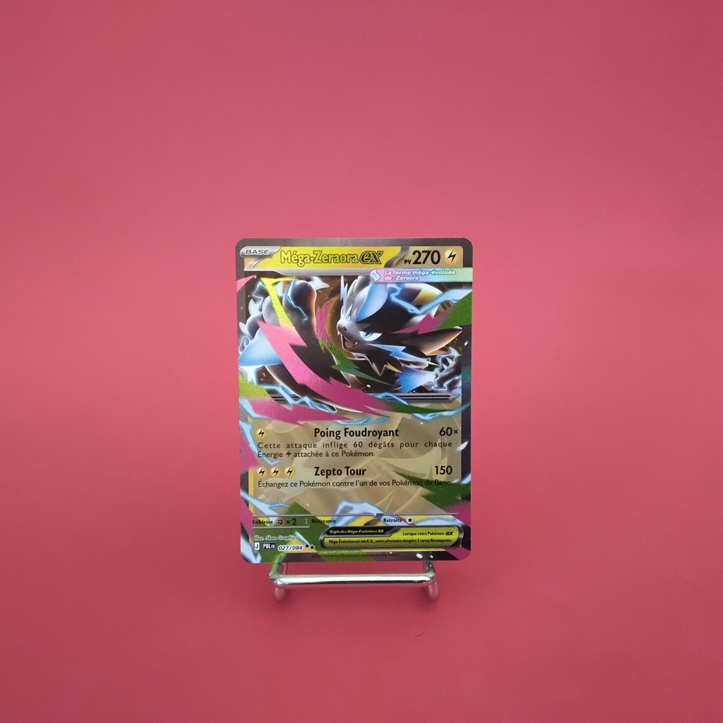 Carte Pokemon Méga-Zeraora EX 027/084 - ME 05- Nuit Noire - État Near Mint- (FR)