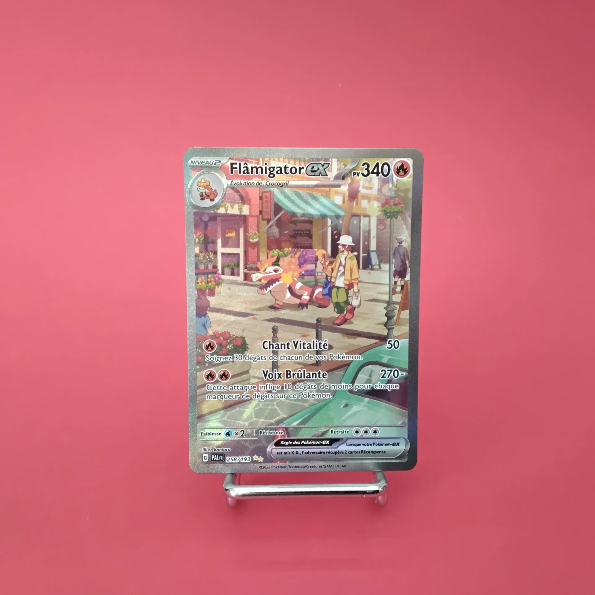 Carte Pokemon Flamigator EX 258/193 EV02  Evolution à Paldéa - Alternative Art (Secret) - État Near Mint (FR)