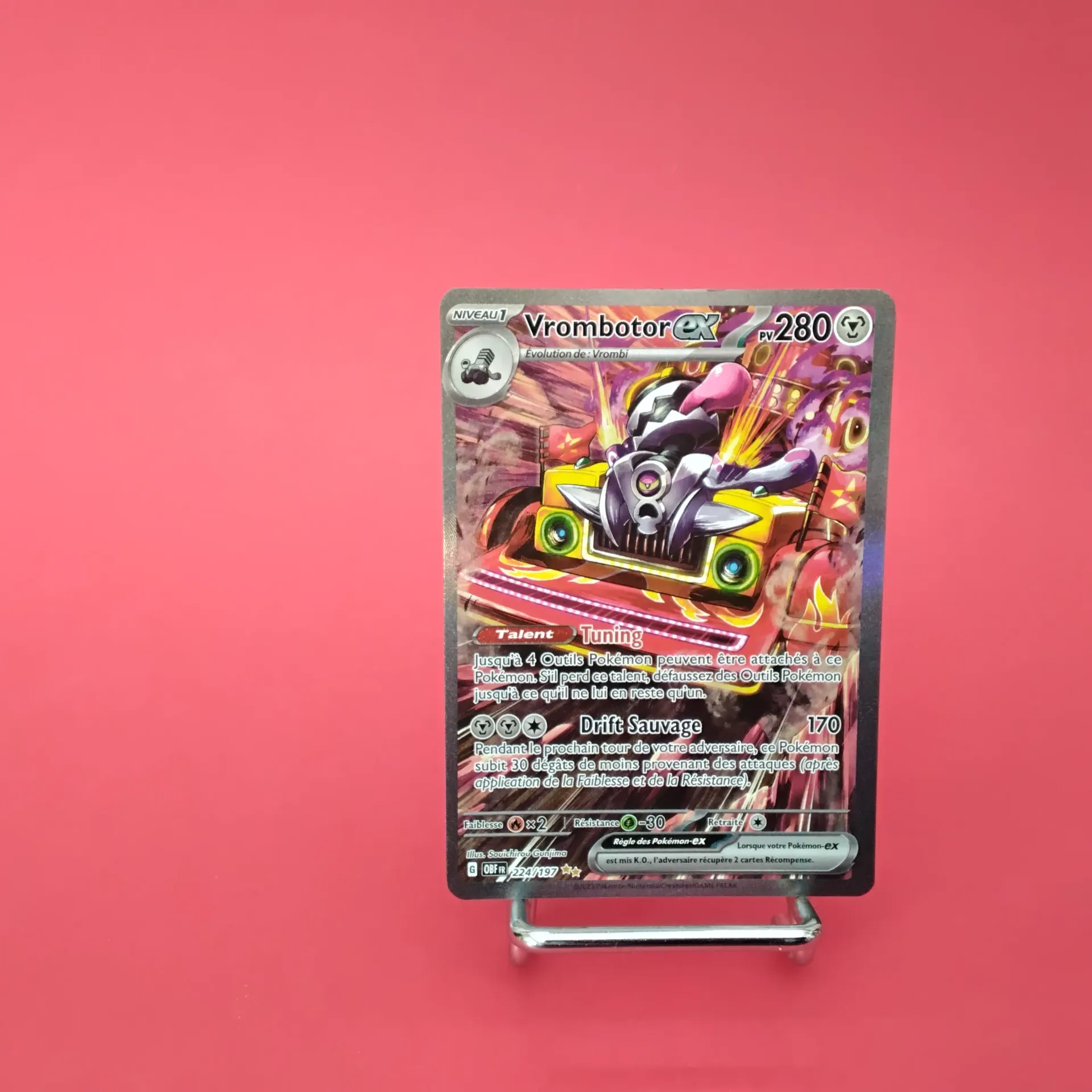 Carte Pokemon Vrombotor EX 224/197 EV03  Flammes Obsidiennes - Alternative Art (Secret) - Etat Near Mint (FR)