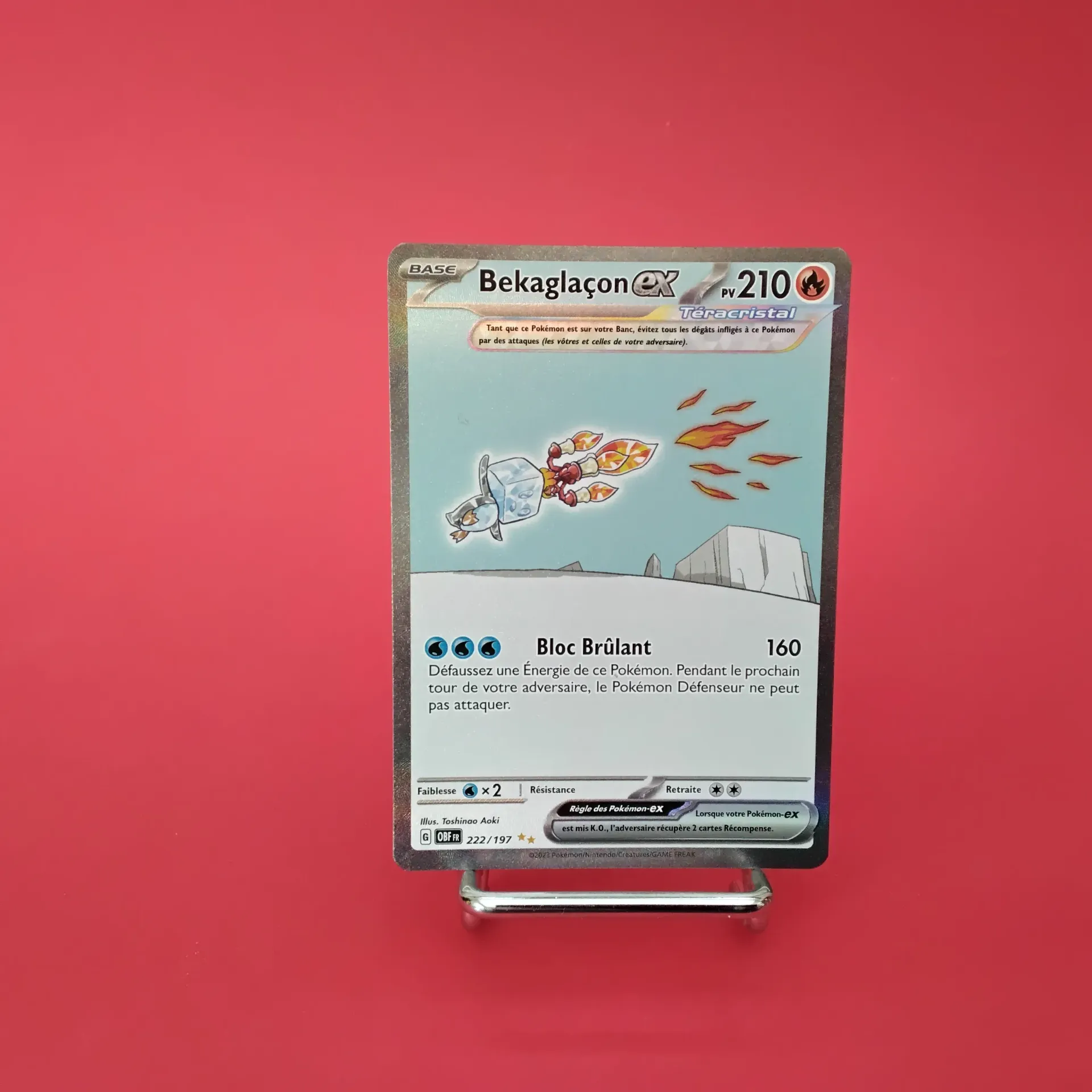 Carte Pokemon Bekaglaçon EX 222/197 EV03  Flammes Obsidiennes - Alternative Art (Secret) - Etat Near Mint (FR)