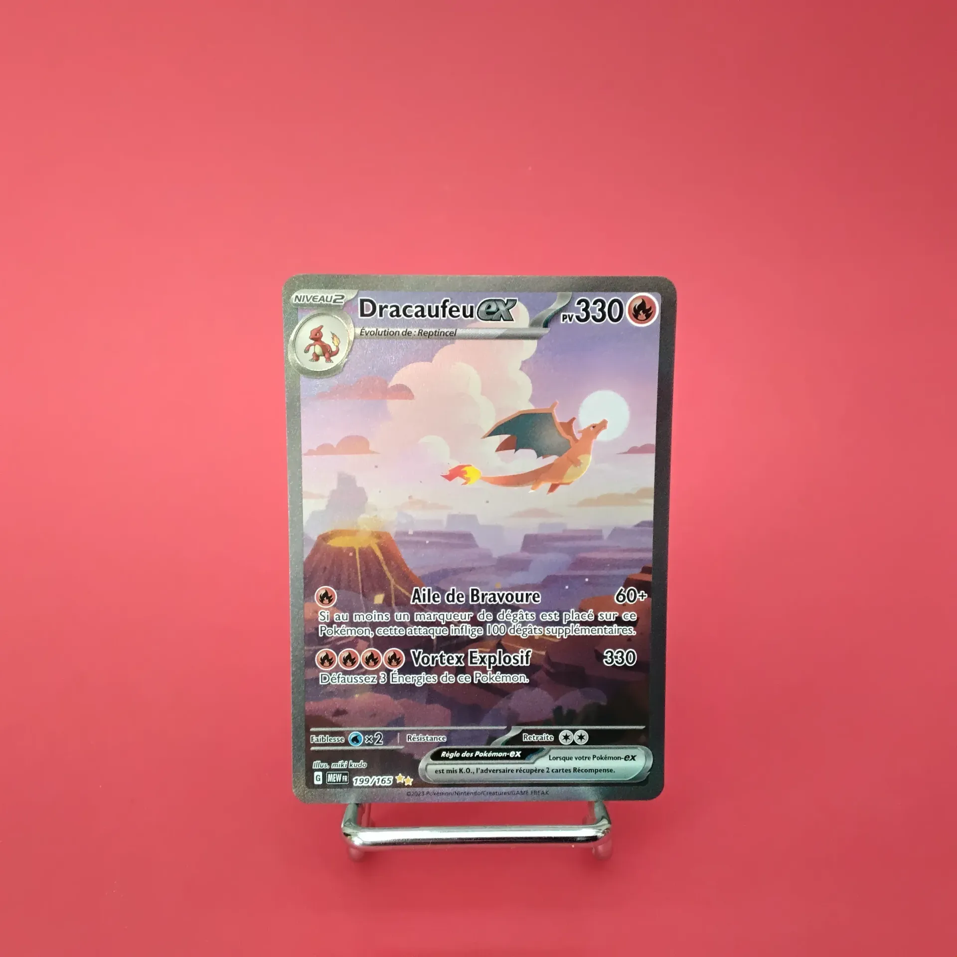 Carte Pokemon Dracaufeu EX 199/165 EV03.5  151 - Alternative Art (Secret) - Etat Near Mint (FR)