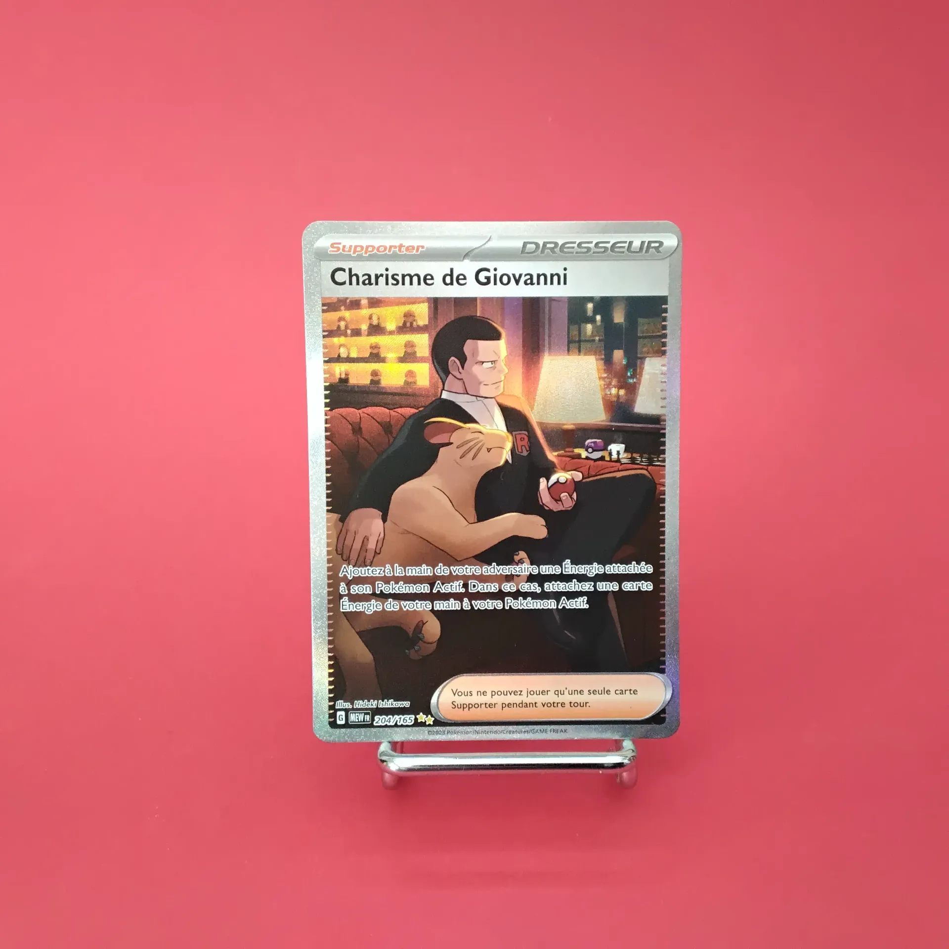 Carte Pokemon Charisme de Giovanni 204/165 EV03.5  151 - Alternative Art (Secret) - Etat Near Mint (FR)
