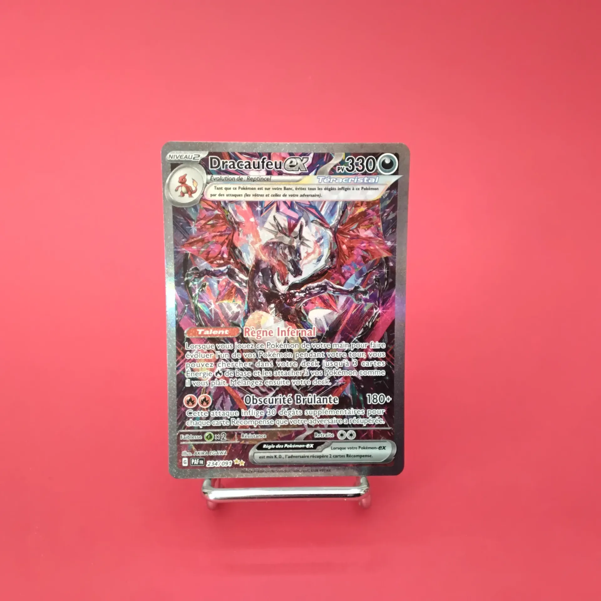 Carte Pokemon Dracaufeu EX 234/091 EV04.5 - Destinées de Paldéa - Alternative Art (Secret) - Etat Excellent (FR)