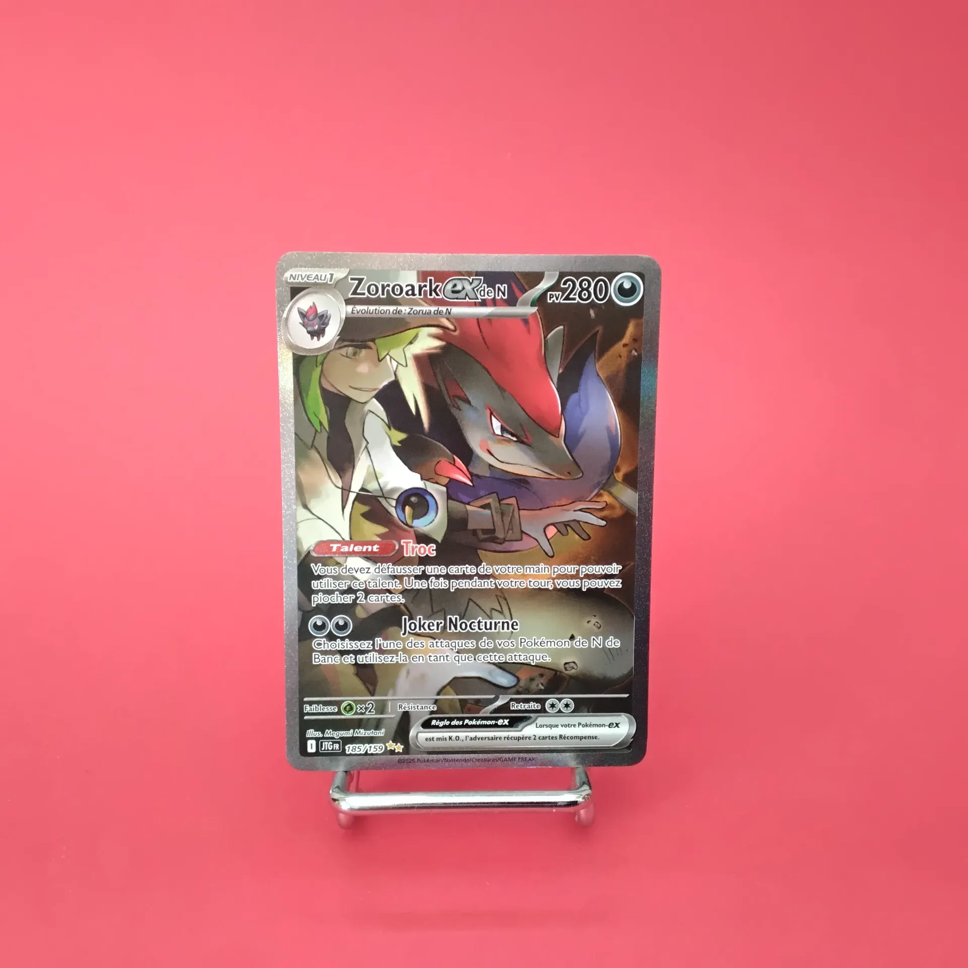 Carte Pokemon Zoroark EX 185/159 EV09 - Aventures Ensemble - Alternative Art (Secret) - Etat Near Mint (FR)