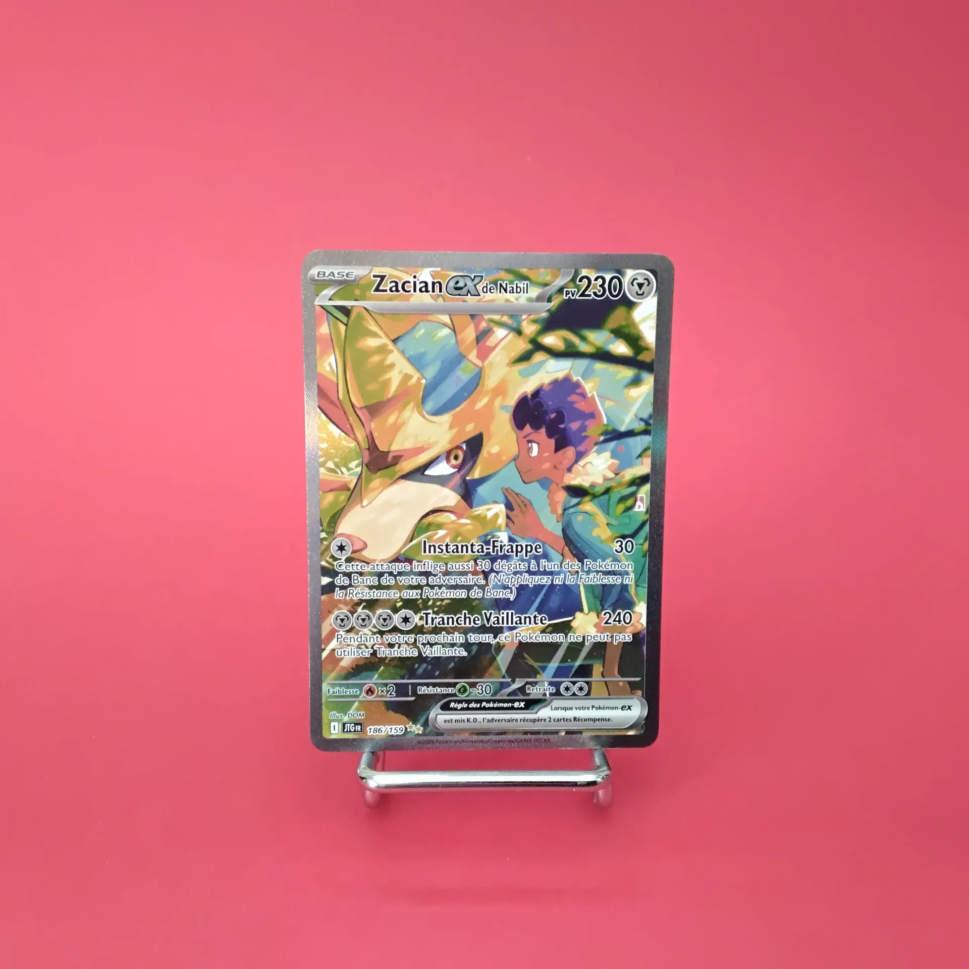 Carte Pokemon Zacian EX 186/159 EV09 - Aventures Ensemble - Alternative Art (Secret) - Etat Near Mint (FR)
