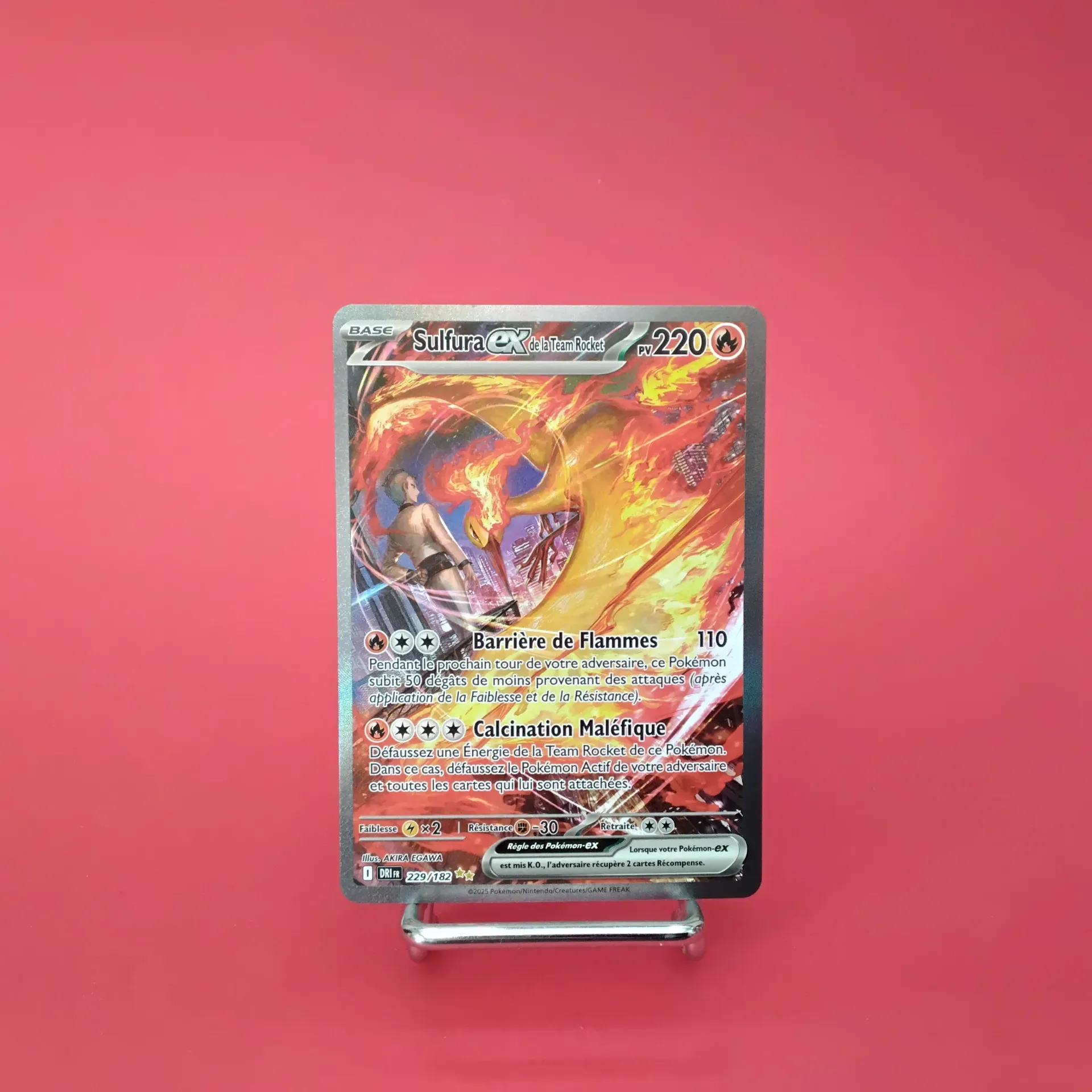 Carte Pokemon Sulfura EX de la Team Rocket  229/182 -EV10 - Rivalités Destinées - Alternative Art (Secret) - Etat Near Mint (FR)
