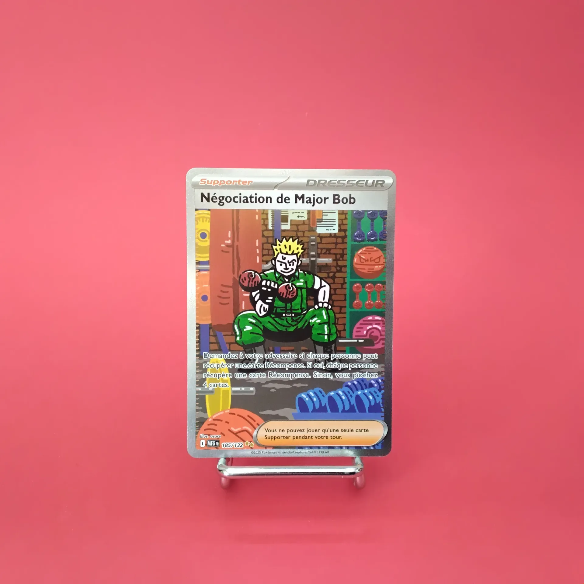 Carte Pokemon Négociation de Major Bob 185/132 -ME01 - Méga Evolution - Alternative Art (Secret) - Etat Near Mint (FR)
